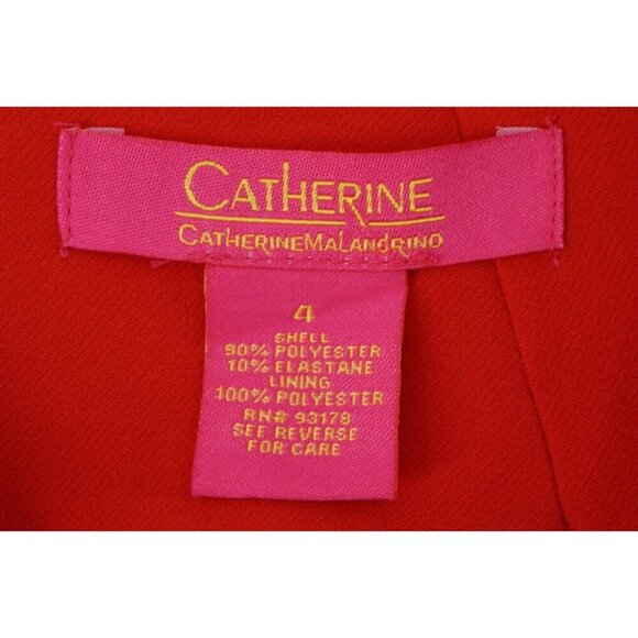 Catherine Dress Women 4 Red Midi Flutter Long Sleeve Lined Zipper Party‎ Festive - Picture 2 of 10